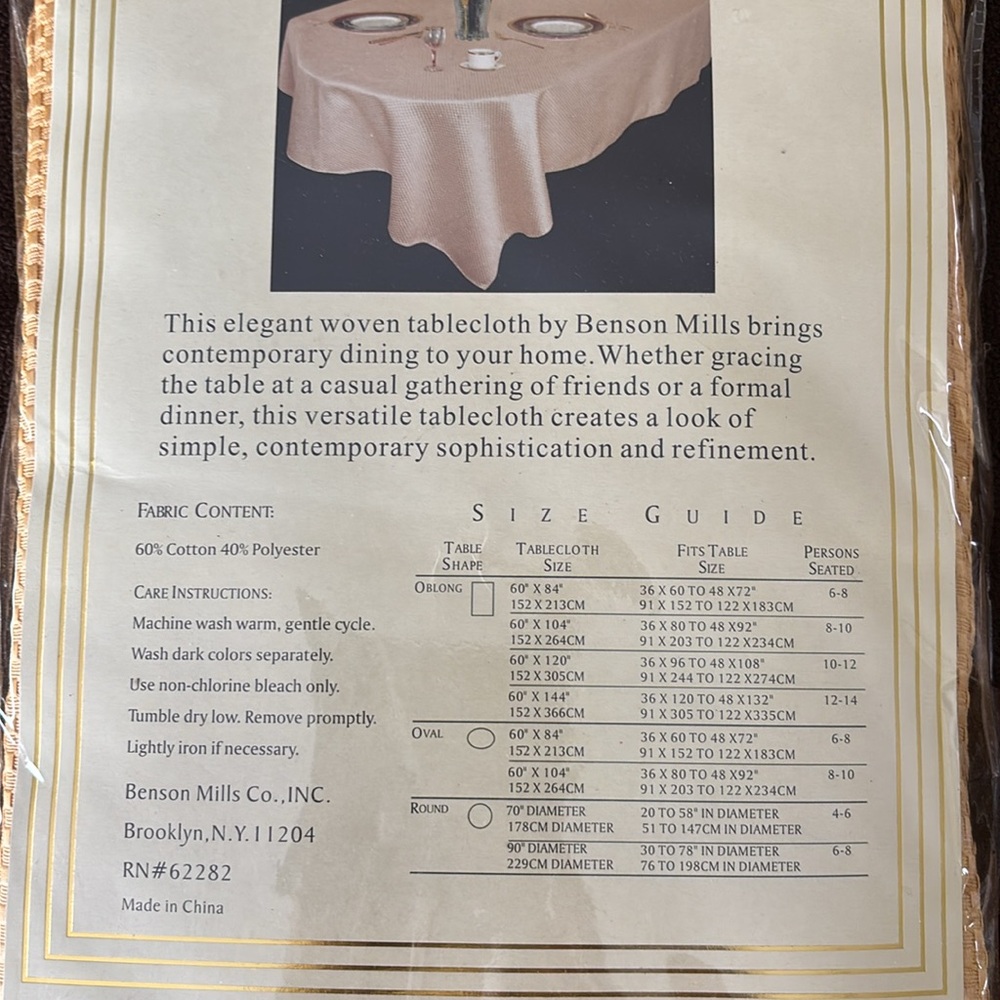 Table cloth NWT Tan Waffle Weave Table Linen NWT - Picture 7 of 11